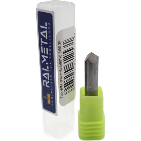 Fresa per incisione in metallo duro integrale tipo V, 6 x 90° x 40 x 0,2 mm, 3P (1/5)