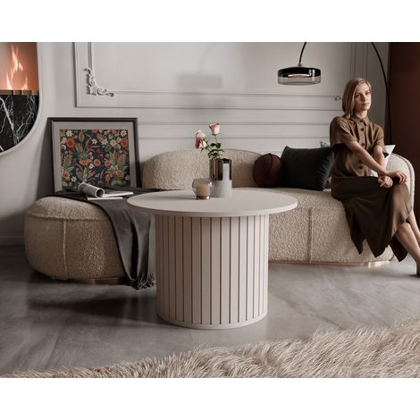 Table basse Rond SENTO - Table de salon - 70x46,7 cm - Cachemire (1/5)