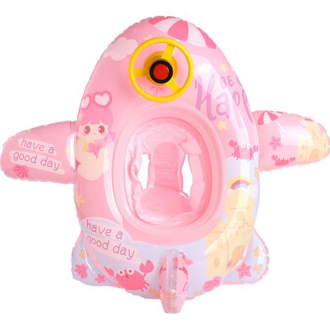 Flugzeug-Schwimmring Sommer-Essentials Wasserspielzeug Aufblasbarer Kinder-Schwimmring (1-5 Jahre), mit Aufblaspumpe