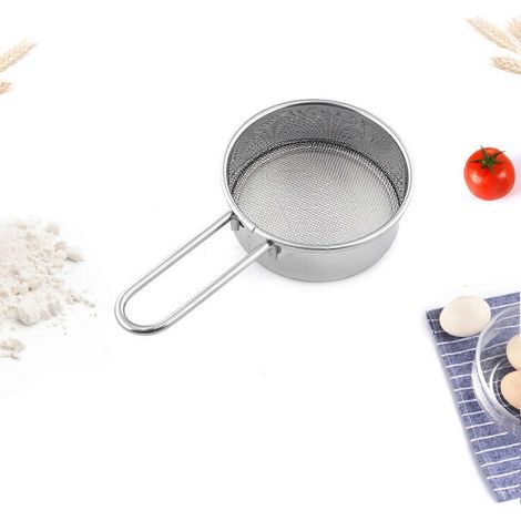 Tamis à farine, tamis à pâtisserie, ustensiles de cuisine, tamis à mailles fines (1/4)