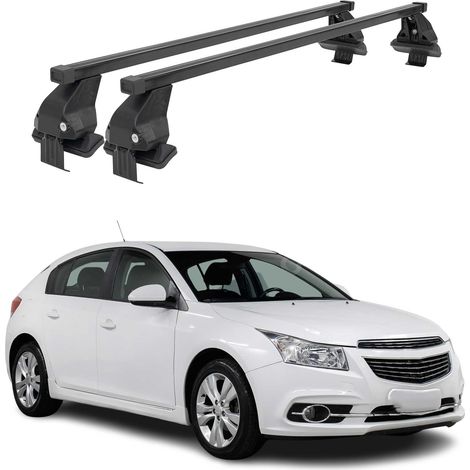 OMAC Dachträger Querträger Stahl für Chevrolet Cruze 2009-2016 Schrägheck – Abschließbar – City-Crash-getestet – DIN 75302:2019 – ISO/PAS 11154:2006 – Max. 50 kg Schwarz (1/5)