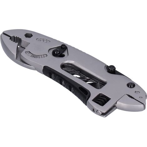 Chiave multifunzione, pinza multifunzione, cacciavite, pinza multifunzione in acciaio inox, chiave multifunzione pieghevole e portatile, ideale per campeggio, pesca e fai da te.