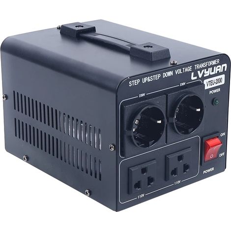 Transformador convertidor de voltaje, potencia de 2000 W, voltaje de entrada/salida dual (1/2)
