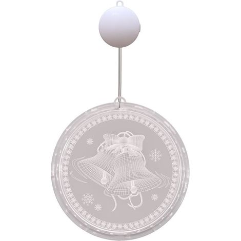 Guirlandes lumineuses décoratives de Noël pour fenêtre intérieure et extérieure, guirlande lumineuse de fond mural pour fête de vacances, blanc chaud (cloche, piles non incluses) (1/5)