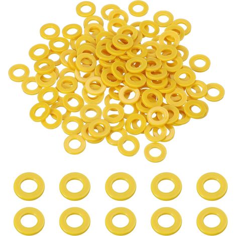 120 Pcs Rondelles Plates En Nylon Pour Tuyau D'eau Jaune (1/5)