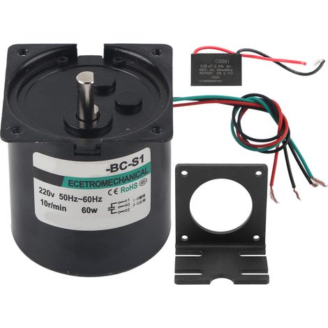 Moteur synchrone AC CW/CCW à aimant permanent, couple élevé 60W pour machine-outil CNC XD80KTYZ 10tr/min AC220V (1/5)