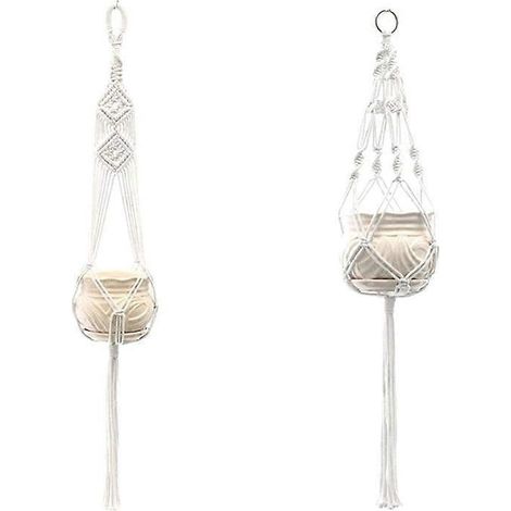 Handmade Macrame plante cintre panier pot de fleurs Balcony suspendu décor (1/5)
