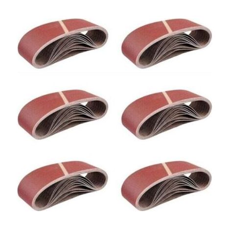 Nastro abrasivo 75 x 533 mm, nastri abrasivi misti per levigatrici a nastro, grane 40/60/80/120/180, 5 pezzi (1/3)