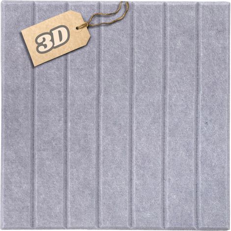 Filz-Wandpaneele 3D quadratische Kopfstütze selbstklebend akustisch weich neues Design hellgrau HB05 (1/5)