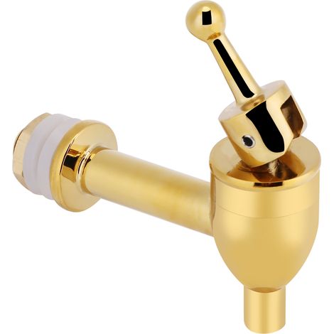 Robinet en Cuivre Doré pour Fût de Vin, Bière et Boissons - Bec Verseur de Rechange 1,2 cm, Robinet Tireuse à Pressage pour Baril (1/3)