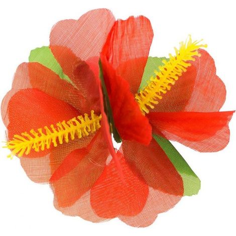 Fermaglio per capelli con fiori rossi hawaiani (1/2)