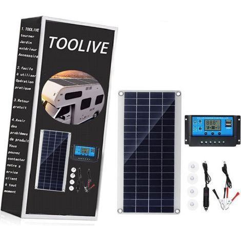 Kit di pannelli solari da 25 W 12 V con regolatore di carica da 20 A, ideale per camper, yacht, giardini e illuminazione esterna. (1/4)