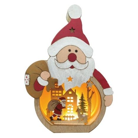 TrendLine Weihnachtsmann Holz 11 x 3 x 16 cm natur/weiß Figur