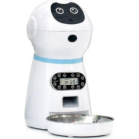 Automatic Pet Feeders Robot With Voice Record Stainless Steel Dog Food Bowl Auto Cat Lcd Screen (1/5)