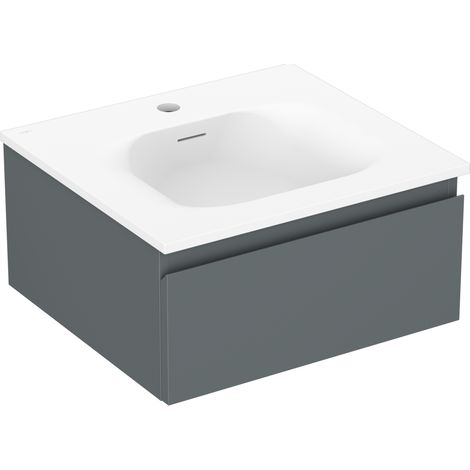 Mexen Orio Badezimmerschrank 50 cm mit Waschbecken Vela, 1 Schublade, Grafit matt/Weiß matt - 91A10-05023-1-BF66-W23M01 (1/5)
