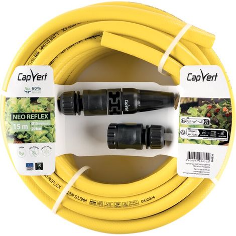 kit complet tuyau d'arrosage avec raccords - Néo Reflex - Capvert - Diamètre 15 mm - L. 15 m