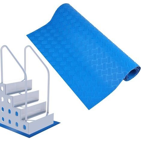 Tapis Échelle Piscine, 1,5 mm d'Épaisseur Tapis d'Échelle de Piscine Marchepied Antidérapant pour Piscine Hors Sol et Creusée (Bleu, 18 x 36 Pouces/ 45 x 91,5 cm) (1/5)