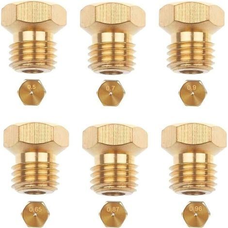 6 Pices Gicleur Butane Universels, Brleurs Gaz Naturel pour Plaque de Cuisson GPL, Jets, Buses et Injecteurs (0,5, 0,7, 0,87, 0,65, 0,9, 0,96) (1/4)