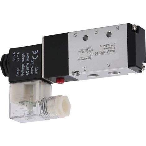 Électrovanne pneumatique 5/2 positions en alliage d'aluminium, résistante à l'usure, remplacement 4V210-08 DC12V (1/5)