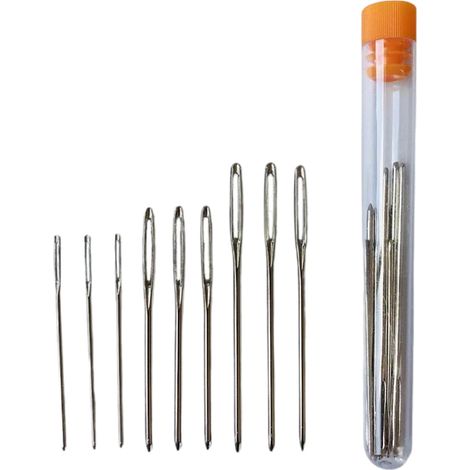 6 pièces Aiguille à coudre à la main, grand chas, acier inoxydable, bout arrondi, pour tricot et crochet (1/5)