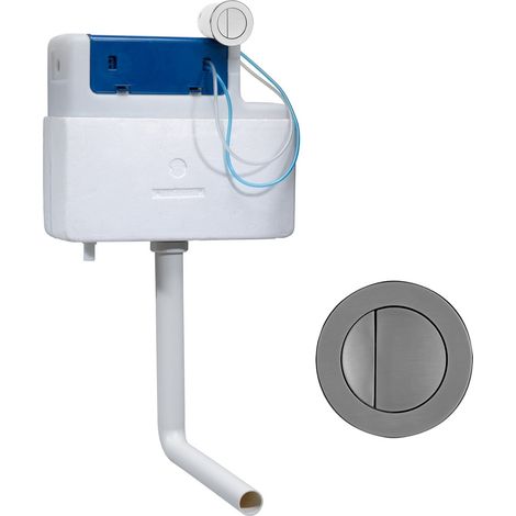 Roper Rhodes Cascade Cistern and Round Gunmetal Finish Dual Flush Button (1/4)