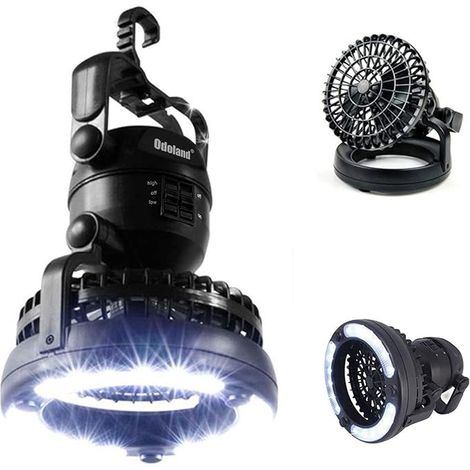 Lampe de Camping Portable LED avec Ventilateur Plafond - Éclairage et Rafraîchissement pour Urgences-KZQ (1/5)