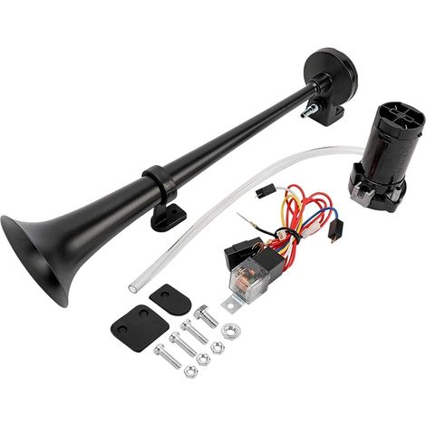 Klaxon à Air Voiture 12v Puissant avec Compresseur Kit Trompette Tracteur pour Camion, Moto, Bateau, TGV, Train & Auto (1/5)