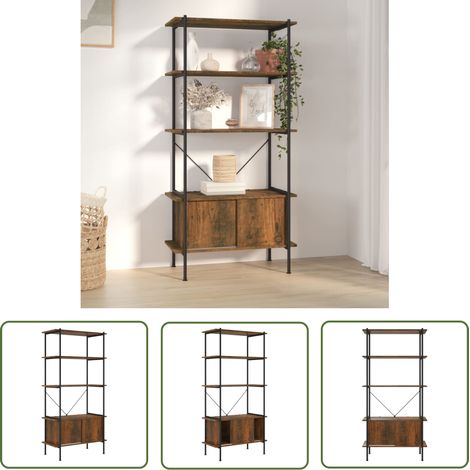 Maison Exclusive Regal mit 5 Böden und Schrank 80x40x163 cm Stahl (1/5)