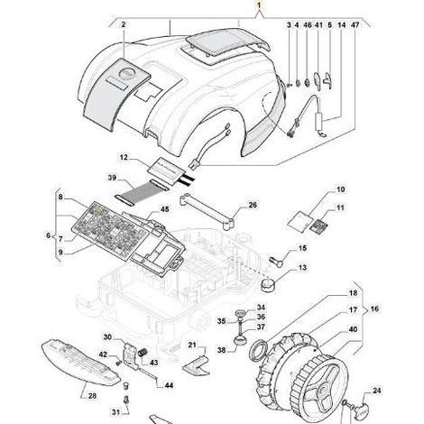 GRUPPO CALOTTA AUTOCLIP M7 ORIGINALE STIGA - 112600375/0
