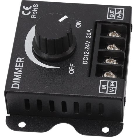 Variateur LED monocanal PWM à variation continue pour rubans LED monochromes 5050/3528, 12-24 V CC, 30 A (1/5)