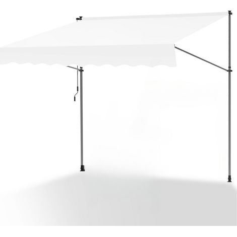 VINGO Tenda a bracci manuale Tenda retrattile senza foratura 250x120cm Crema (1/5)