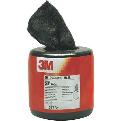 Rouleau d'abrasif en non-tissé MX-SR longueur 6 m largeur 100 mm ultra fin gris
