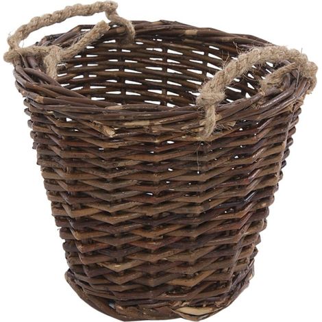 Cesto con manici in corda in vimini grezzo, Ø26H23 cm (kit da 3) (1/2)