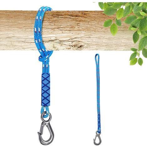 2-teiliges Baumschaukelseil: Hängemattengurte, Schaukelaufhängungsset, blaues Nylon, Befestigungsset für Außenspielbereiche, Schaukeln, Hängematten, Yoga, Hängematten (1,2 m) (1/4)