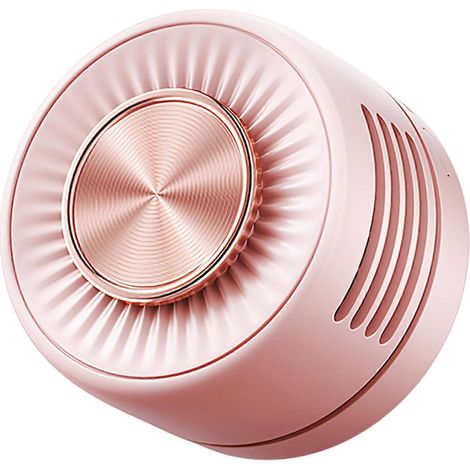 Ventilateur sans pales à pince portable, orientable 360°, 3 modes silencieux, mini ventilateur bureau camping randonnée plage voyages - Rose (1/5)