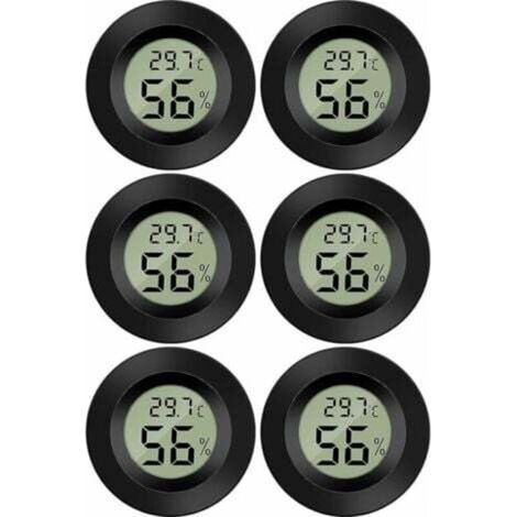 [NIEMALS VERWENDET] (6 Stück) Mini-Digital-LCD-Thermometer-Hygrometer Temperatur- und Feuchtigkeitsanzeige -50-70℃ 10%-99% RH Tragbares Thermometer-Thermometer-Hygrometer-Anzeige
