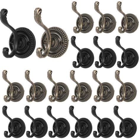 Perchero de bronce con ganchos decorativos para sombreros, perchero vintage para dormitorio principal, 10 ganchos