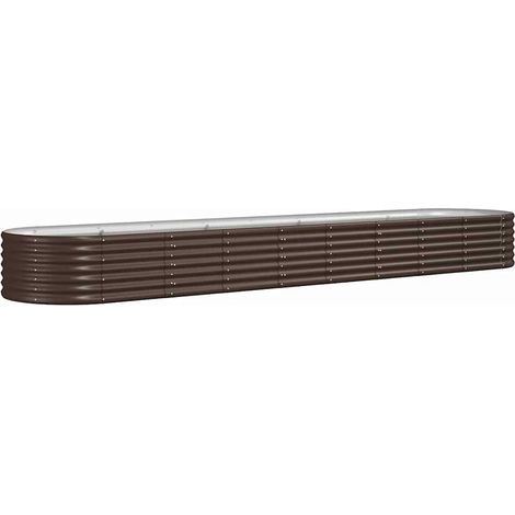 Fioriera da giardino Letto Giardino Acciaio Zincato 368x80x36cm Marrone (1/4)