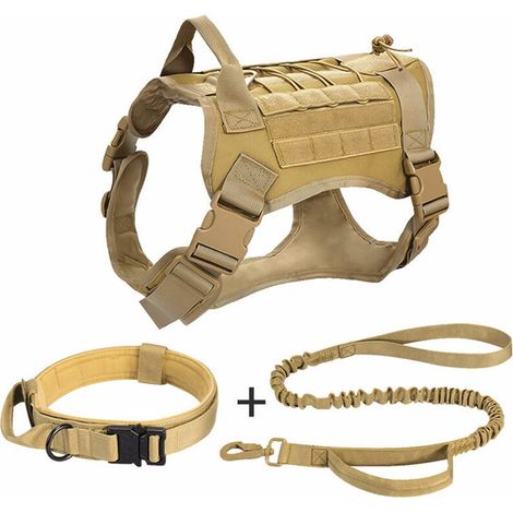 XL - Military Dog Harness with Pouch and Patch, Tactical No-Pull Vest for Large Dogs, Service Dog Harness for Training (1/5)