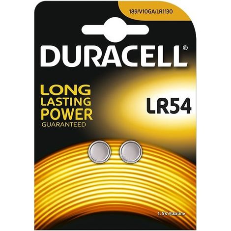 Blister da 2 pile a bottone Alcaline 1,5V 105mAh Duracell - LR54, RW89, 189 (1/2)