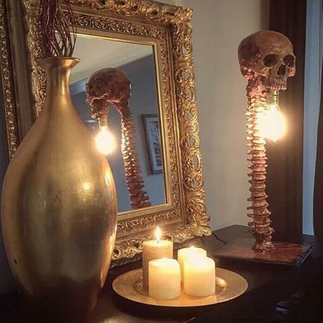 Lámpara de calavera creativa, lámpara de mesa, decoración de terror para el dormitorio. (1/5)