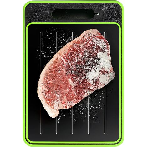 Frost Away Planche à découper avec fonction décongélation Gadget de cuisine avec aiguiseur à couteaux intégré et râpe à épices, plaques de décongélation rapide pour les aliments sans perte de goût (1/5)