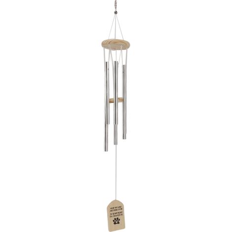 Carillon commémoratif pour animaux de compagnie, en bois, pour l'extérieur, cadeau de condoléances en mémoire d'un chien, avec tubes en aluminium épais pour la décoration de la maison et du jardin. (1/5)