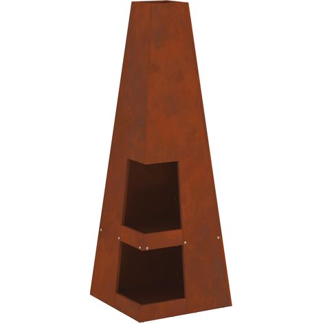Braise Marron 35 x 35 x 100 cm Acier Corten (1/5)