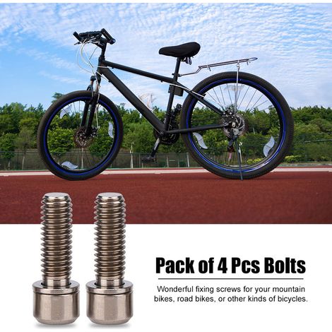 4 vis de fixation M6x18mm pour frein à disque de vélo avec joint (titane) (1/5)