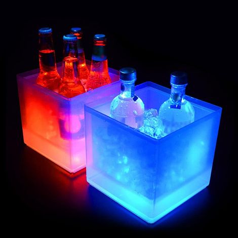 Seau à glace LED 3,5 L, 2 LED multicolores, fonctionne sur piles, étanchéité IP65. (1/5)