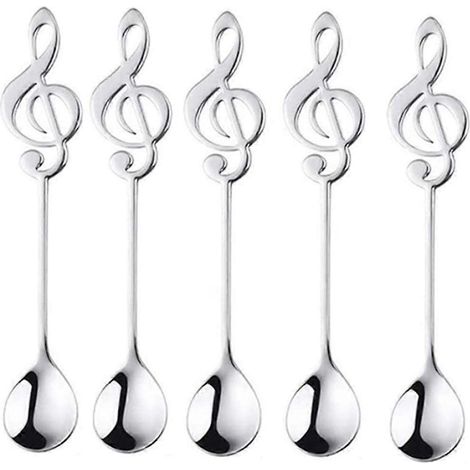 4 STCKE Dessert Lffel Dekorative Musiknote Rhrlffel Kaffeelffel fr Zuhause (1/5)