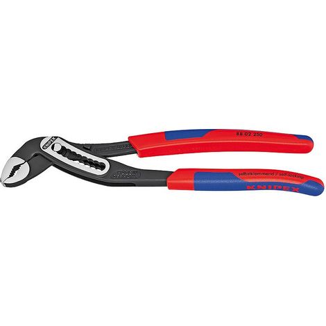 KNIPEX 88 02 180 Alligator® Pinza regolabile per tubi e dadi con manici multicomponente atramentata nera 180 mm
