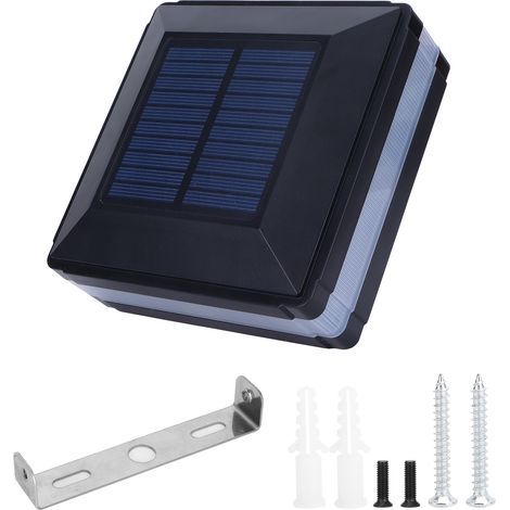Zweifarbige LED-Solar-Säulenleuchte, Induktions-Zaunleuchte, schwarz, IP65 wasserdicht (warmweiß, blau) (1/5)