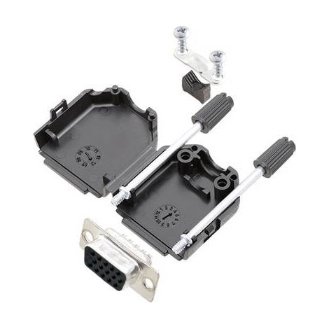 TRU COMPONENTS TCDPPK09BKHDS15K 7709504K Kit embase SUB-D femelle 180 ° Nombre de pôles: 15 fût à souder 1 pc(s) R549541 (1/2)